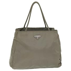 Prada-PRADA Tote Bag Nylon Gray Auth 71846-Grey
