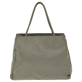Prada-PRADA Tote Bag Nylon Gray Auth 71846-Grey