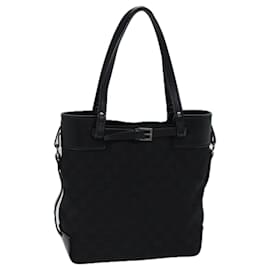 Gucci-Borsa a mano in tela GG GUCCI nera 107757 auth 71784-Nero