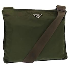 Prada-PRADA Shoulder Bag Nylon Khaki Auth 72628-Khaki