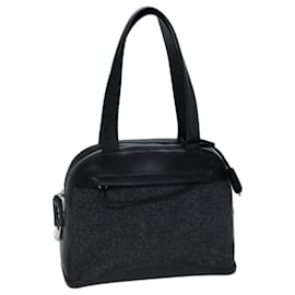 Prada-PRADA Shoulder Bag Wool Gray Auth 72599-Grey