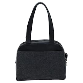 Prada-PRADA Shoulder Bag Wool Gray Auth 72599-Grey