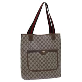 Gucci-GUCCI GG Supreme Web Sherry Line Tote Bag Beige Red Green 39 02 003 auth 71817-Red,Beige,Green