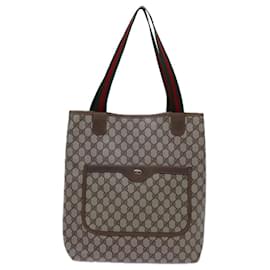 Gucci-GUCCI GG Supreme Web Sherry Line Tote Bag Beige Red Green 39 02 003 auth 71817-Red,Beige,Green