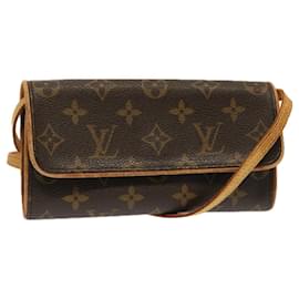 Louis Vuitton-Bolso de hombro con monograma Pochette Twin PM de LOUIS VUITTON M51854 Bases de autenticación de LV13776-Monograma