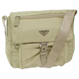 Prada-PRADA Shoulder Bag Nylon Beige Auth 71909-Beige