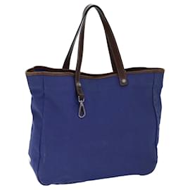 Prada-PRADA Tote Bag Canvas Blue Auth bs13700-Blue