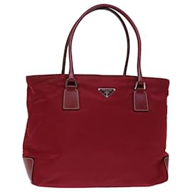 Prada-PRADA Hand Bag Nylon Red Auth 72552-Red