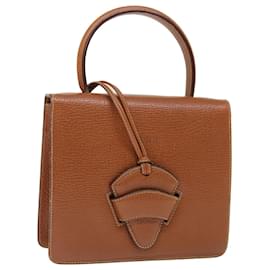 Loewe-LOEWE Hand Bag Leather Brown Auth 71590-Brown