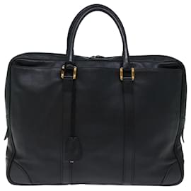 Loewe-LOEWE Anagram Hand Bag Leather Black Auth 72706-Black