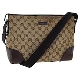Gucci-GUCCI GG Canvas Shoulder Bag Beige 114273 auth 71808-Beige