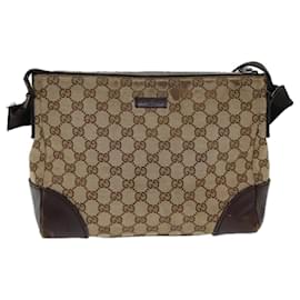 Gucci-GUCCI Bolso de hombro de lona GG Beige 114273 autenticación 71808-Beige