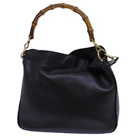 Gucci-GUCCI Bambú Bolso De Mano Cuero 2camino negro 001 2113 1638 Auth yk11916-Negro