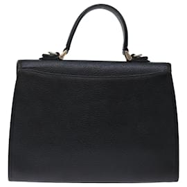 Autre Marque-Burberrys Hand Bag Leather Black Auth 72442-Black