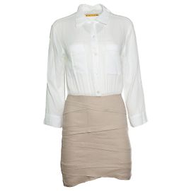 Alice + Olivia Alice e Olivia, vestido camisa de linho Branco Outro