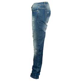 Elisabetta Franchi-Elisabetta Franchi, jeans invecchiati in blu-Blu