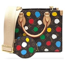 Louis Vuitton-LOUIS VUITTON X YAYOI KUSAMA On the Go PM NEUF 2023 Sold out-Brown
