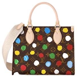 Louis Vuitton-LOUIS VUITTON X YAYOI KUSAMA On the Go PM NEUF 2023 Esgotado-Marrom