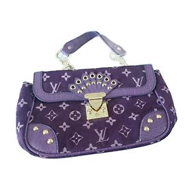 Sac à main Louis Vuitton Irvine en cuir et velours violet Violet