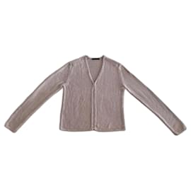 Adolfo Dominguez-chaqueta o cárdigan de seda gris perla T.S o 36-38 Adolfo Dominguez-Beige