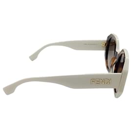 Autre Marque-Marfil Fendi / Gafas de sol geométricas con lentes degradados y monograma marrón-Castaño