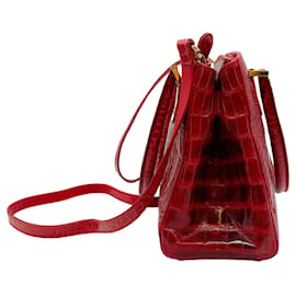 Autre Marque-Suarez True Red Alligator Satchel-Red