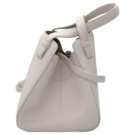 Autre Marque-Loewe White Leather Hammock Nugget Handbag-White