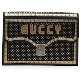 Gucci-Gucci Guccy Portfolio Clutch Bag Black-Black