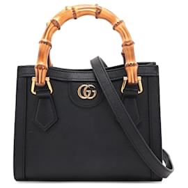 Gucci-Diana Mini sac cabas en cuir noir-Noir