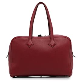 Hermès-Rojo Hermès Clemence Victoria II 35 Bolso-Roja