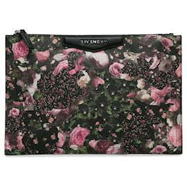 Givenchy-Black Givenchy Printed Leather Clutch-Black