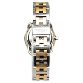 Hermès-Relógio Arceau de prata Hermes quartzo em aço inoxidável-Prata