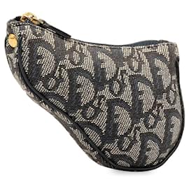 Dior-Gray Dior Oblique Saddle Coin Pouch-Other
