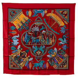 Hermès-Lenços de seda vermelhos Hermès Persépolis-Vermelho