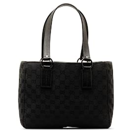 Gucci-Black Gucci GG Canvas Handbag-Black