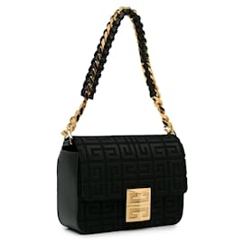 Givenchy-Black Givenchy 4G Embroidered Shoulder Bag-Black
