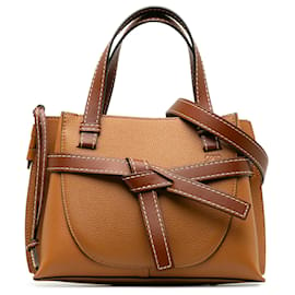 Loewe-Bolso satchel LOEWE Mini Gate con asa superior marrón-Castaño