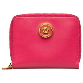 Pink Versace Medusa Leather Small Wallet Pink