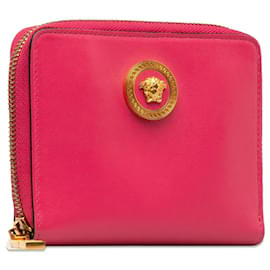 Versace-Pink Versace Medusa Leather Small Wallet-Pink