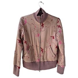 Guess silk embroidered bomber Pink