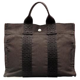 Hermès-Brown Hermès Toile Herline PM Handbag-Brown