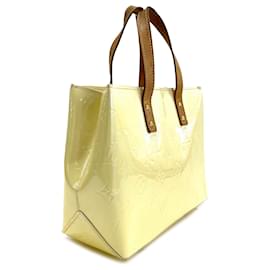 Louis Vuitton-Weiße Louis Vuitton-Handtasche Reade PM mit Monogramm-Vernis-Weiß