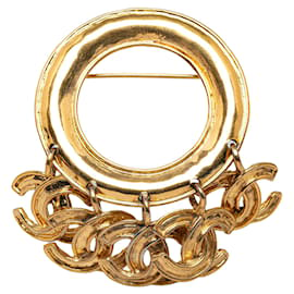 Chanel-Broche oscilante Chanel CC dorado-Dorado
