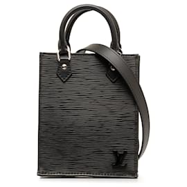 Louis Vuitton-Cartable noir Louis Vuitton Epi Petit Sac Plat-Noir