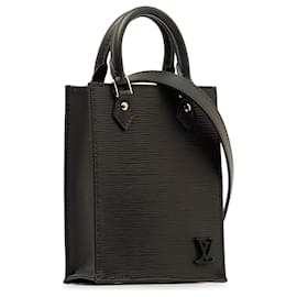 Louis Vuitton-Cartable noir Louis Vuitton Epi Petit Sac Plat-Noir