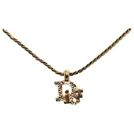 Dior-Collar con colgante de logotipo Dior dorado-Dorado