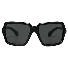 Miu Miu-Schwarze, getönte Miu Miu Sonnenbrille mit quadratischem Design-Schwarz