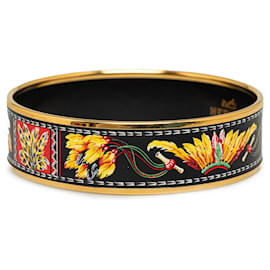 Hermès-Bracelet de costume en émail large Hermes noir-Noir