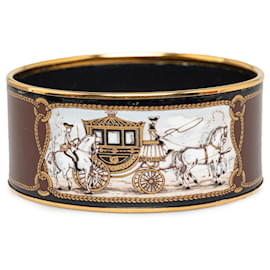 Hermès-Bracelet de costume en émail extra large marron Hermès-Marron