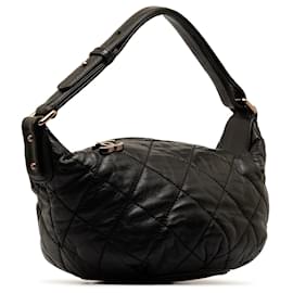Chanel-Black Chanel Quilted Lambskin Cloudy Bundle Hobo Shoulder Bag-Black